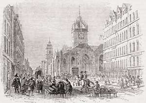 St Giles and the Old Tron Church, Edinburgh in the 17th Century, from 